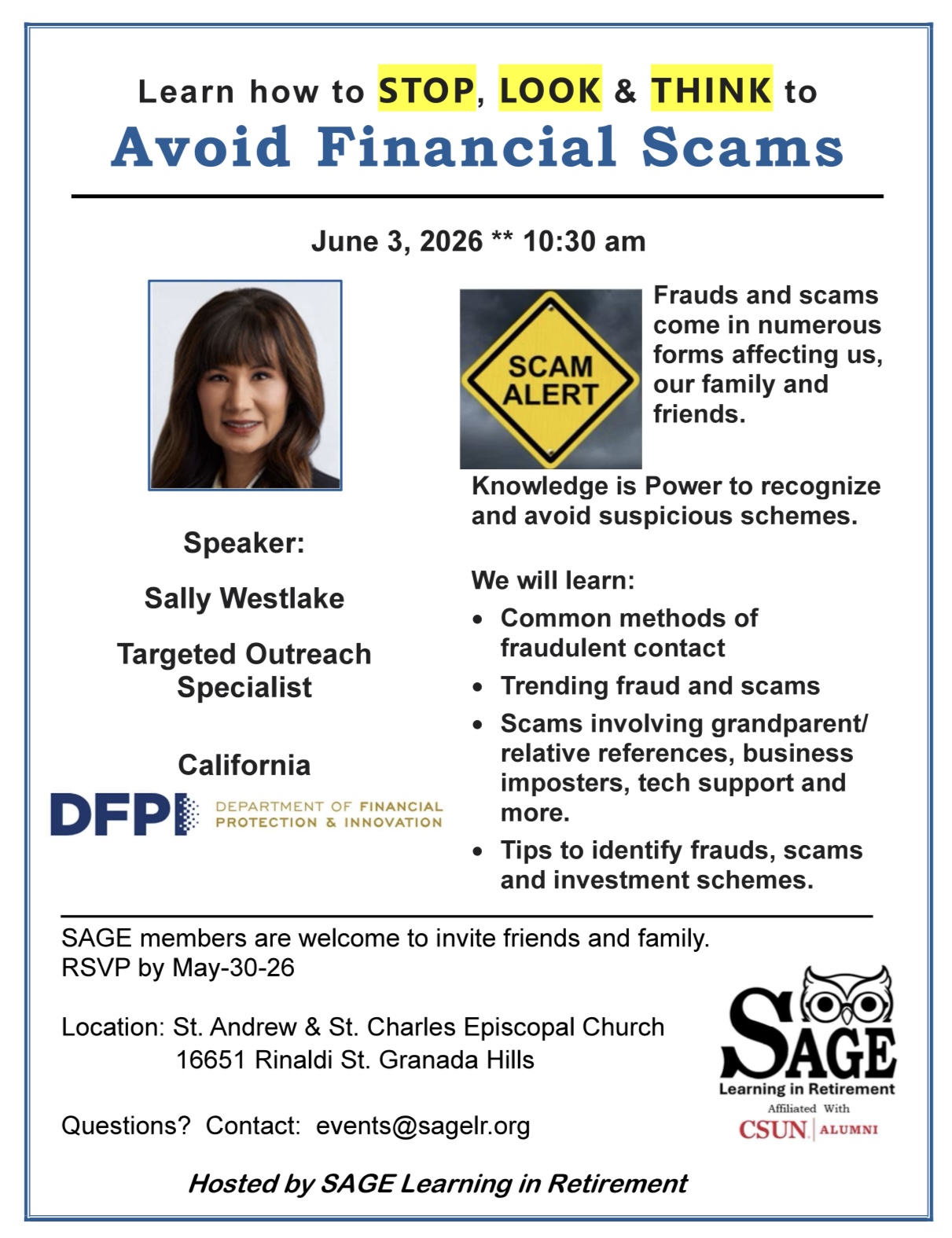 Stop, Look, and Think to Avoid Financial Scams