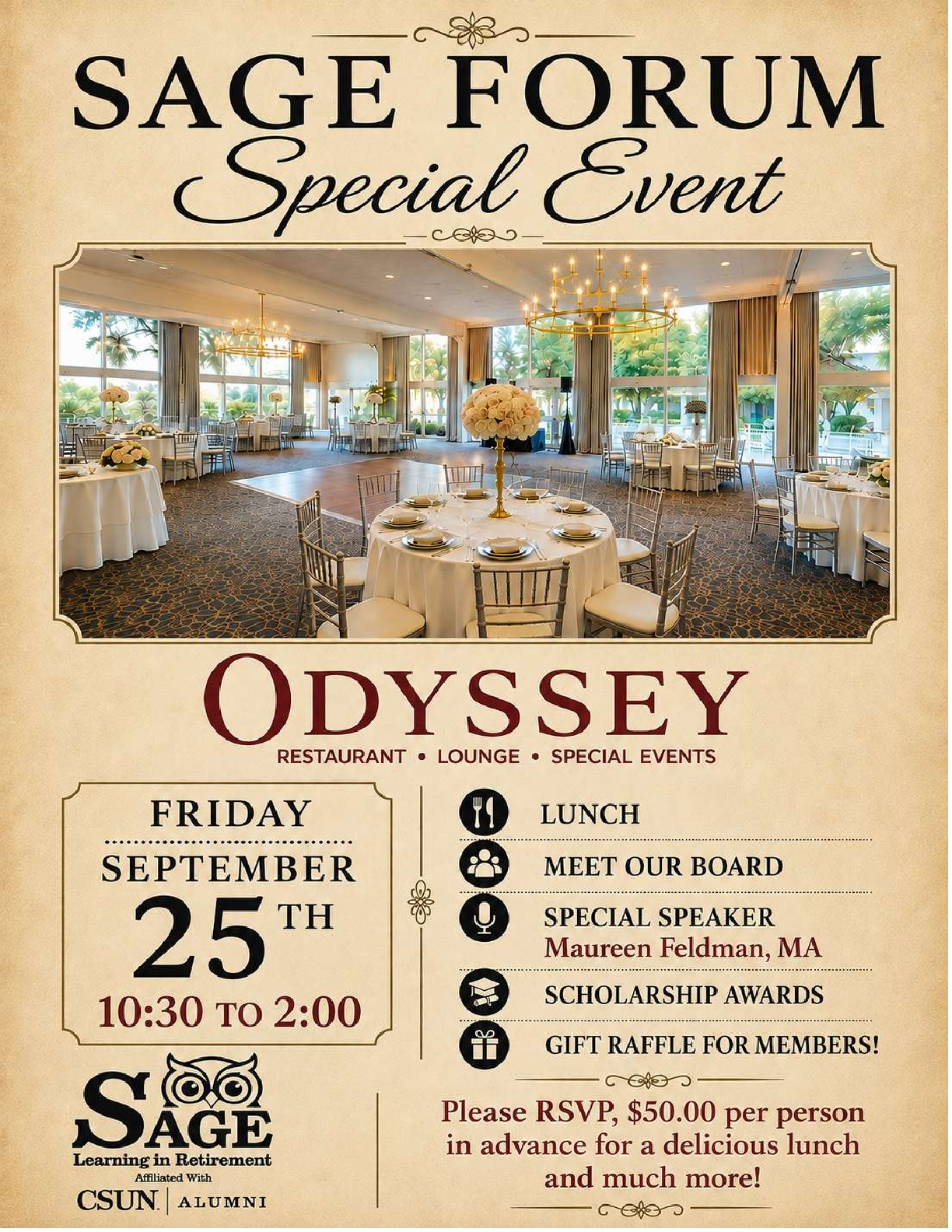 SAGE Forum: Lunch, Speaker, Awards and more